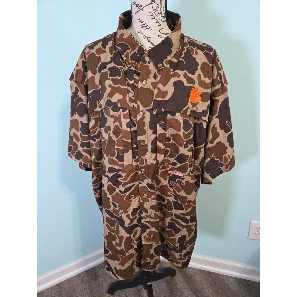 Drake Waterfowl System Camouflage clemson Shirt Men's Vented Outdoor 2xl - Picture 1 of 5